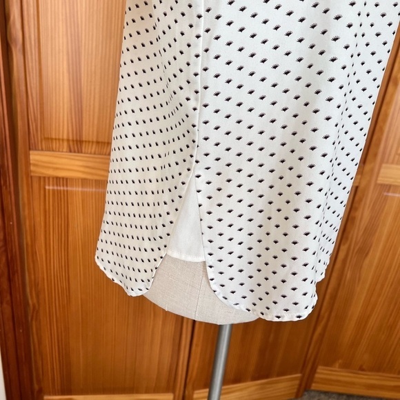 Monk & Lou Small Off White High Low Blouse Office Professional Cuffed Sleeves - Picture 5 of 9